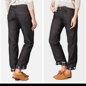SALE PrAna plaid flannel lined boyfriend jeans
